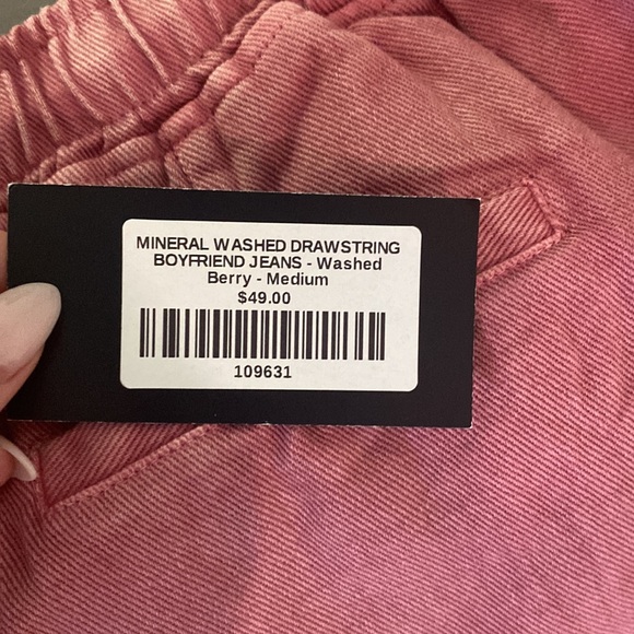 NWT | Mineral Washed Drawstring Boyfriend Jeans - Picture 5 of 5